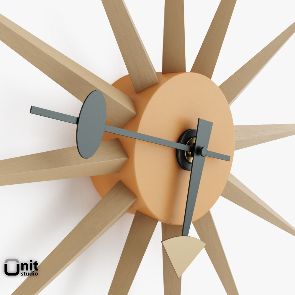 Sol Sunburst wall clock by Dot and Bo 3D model_2
