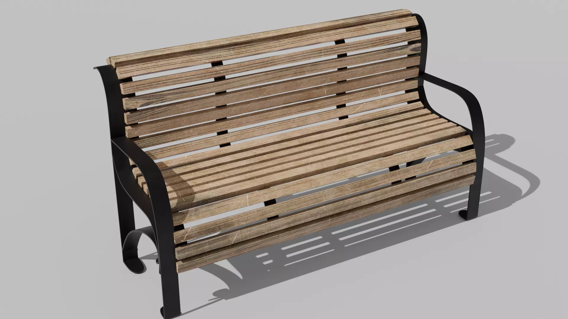 ordinary bench 3D model_0