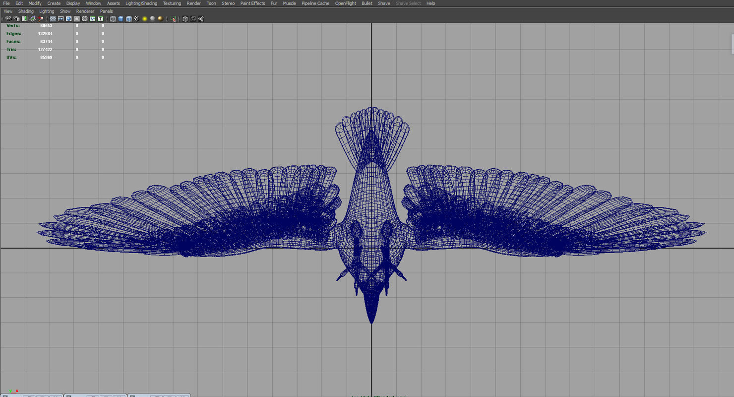 raven 3d model with wings spread 3D model_5