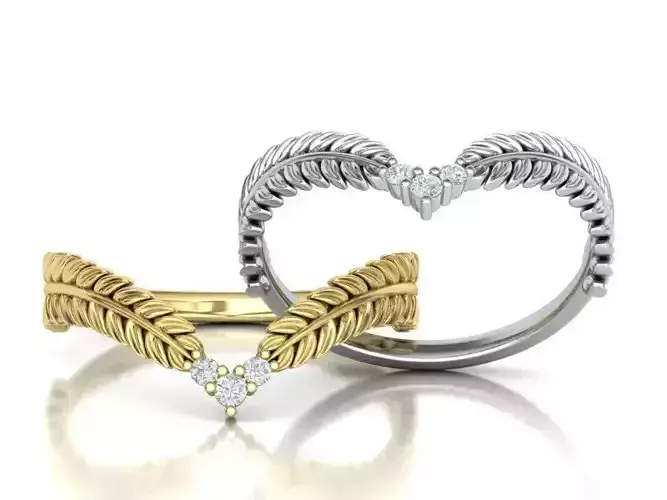 Chevron ring  Nature band design 3D print model