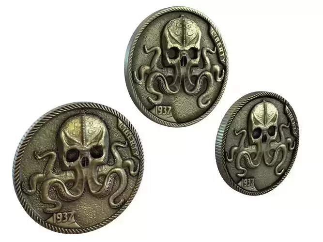 Pile of coins Low-poly 3D model