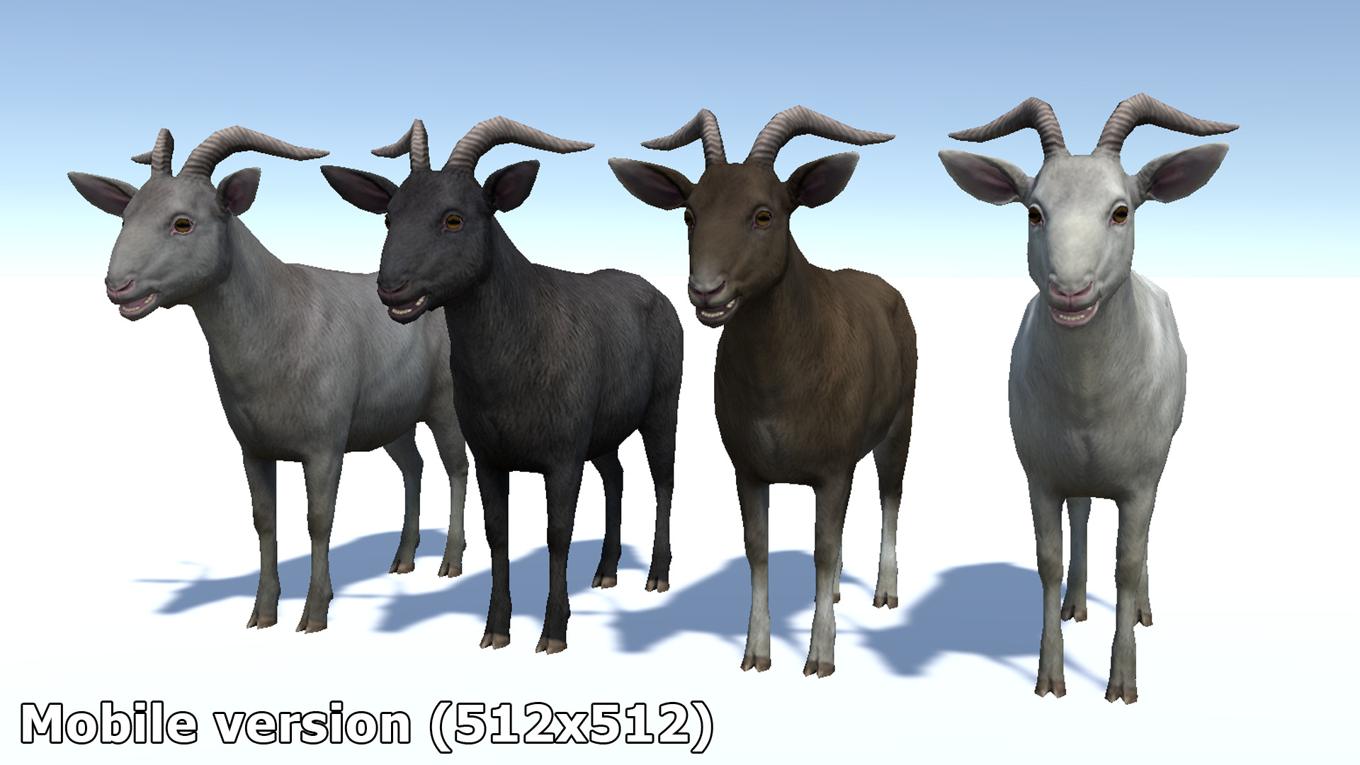 Goat family Low-poly 3D model_16