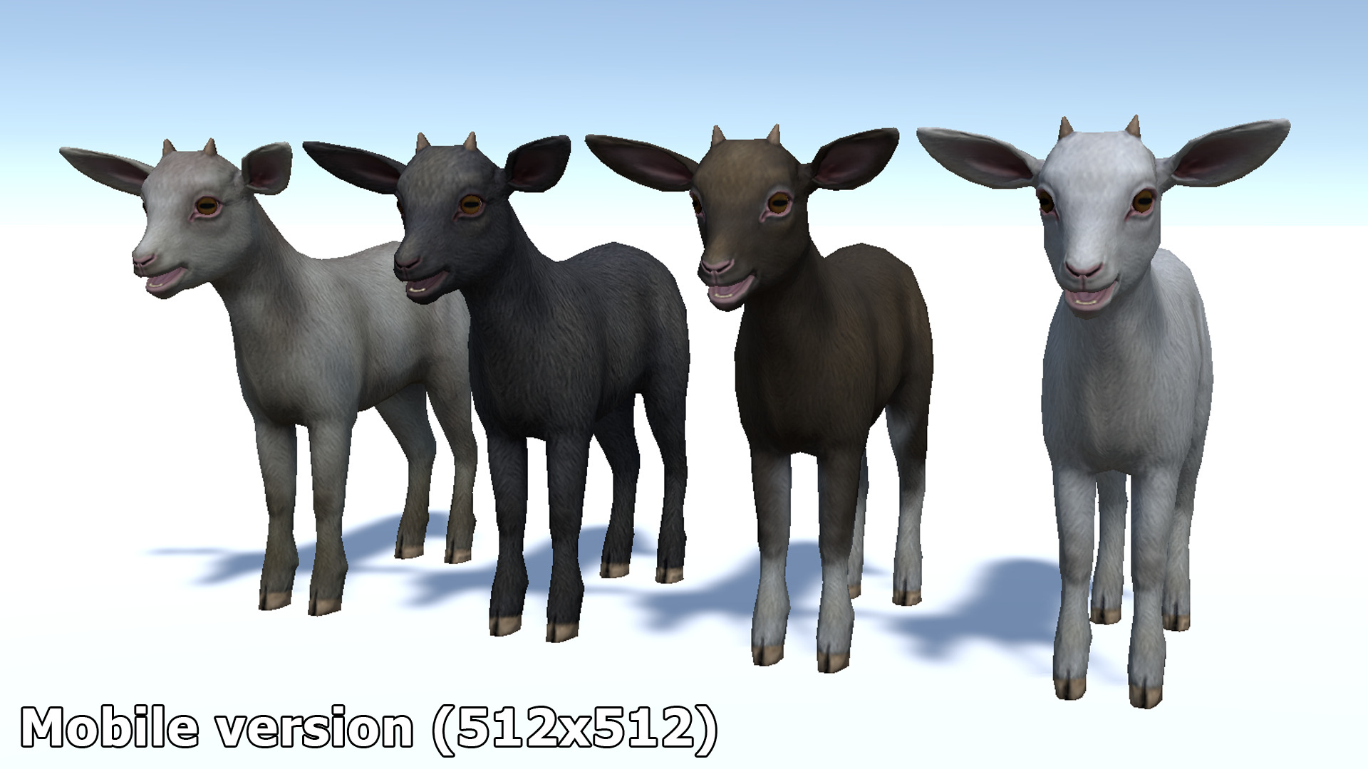 Goat family Low-poly 3D model_18