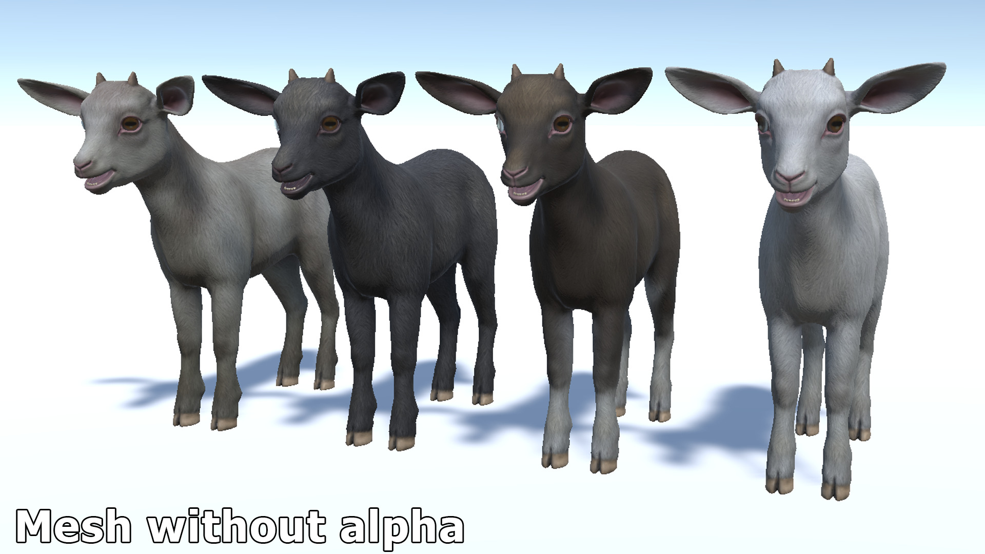 Goat family Low-poly 3D model_17