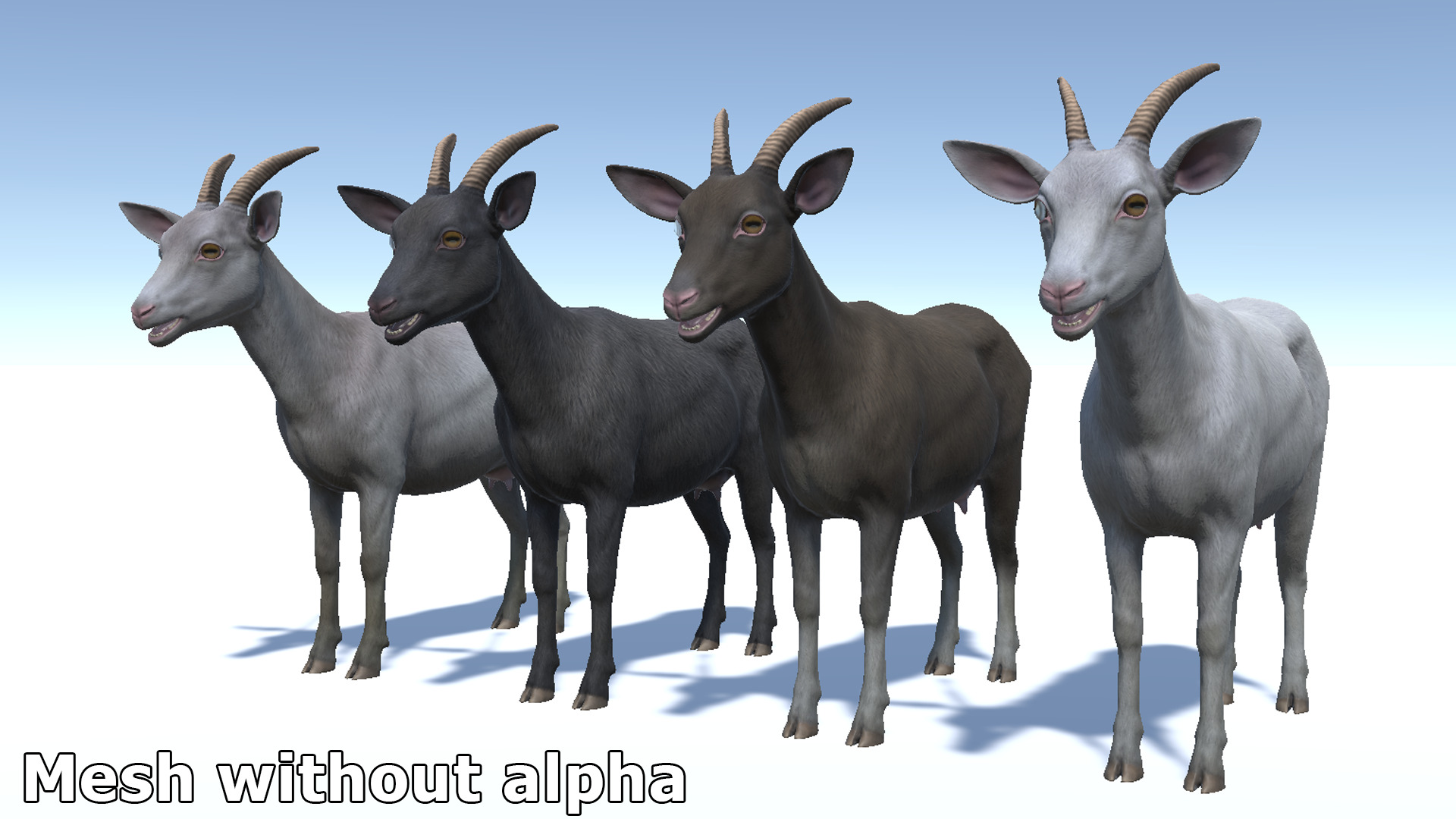 Goat family Low-poly 3D model_13