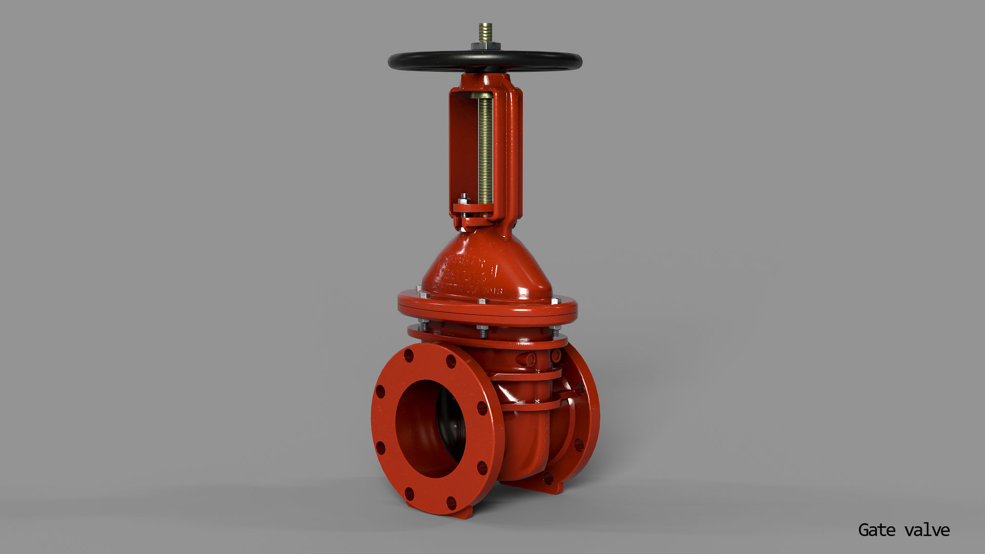 Pipeline industrial  valves Low-poly 3D model