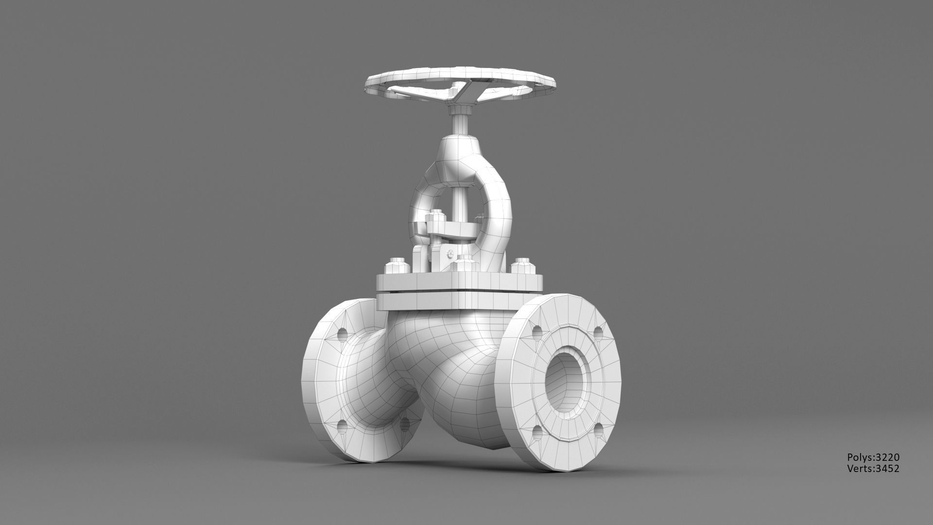 Pipeline industrial  valves Low-poly 3D model