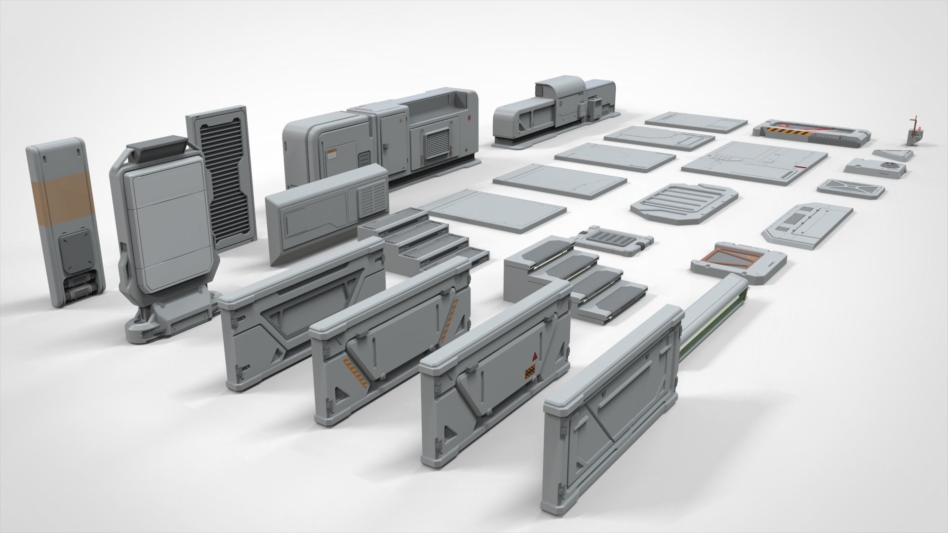sci-fi Architecture kitbash 12 3D model_2