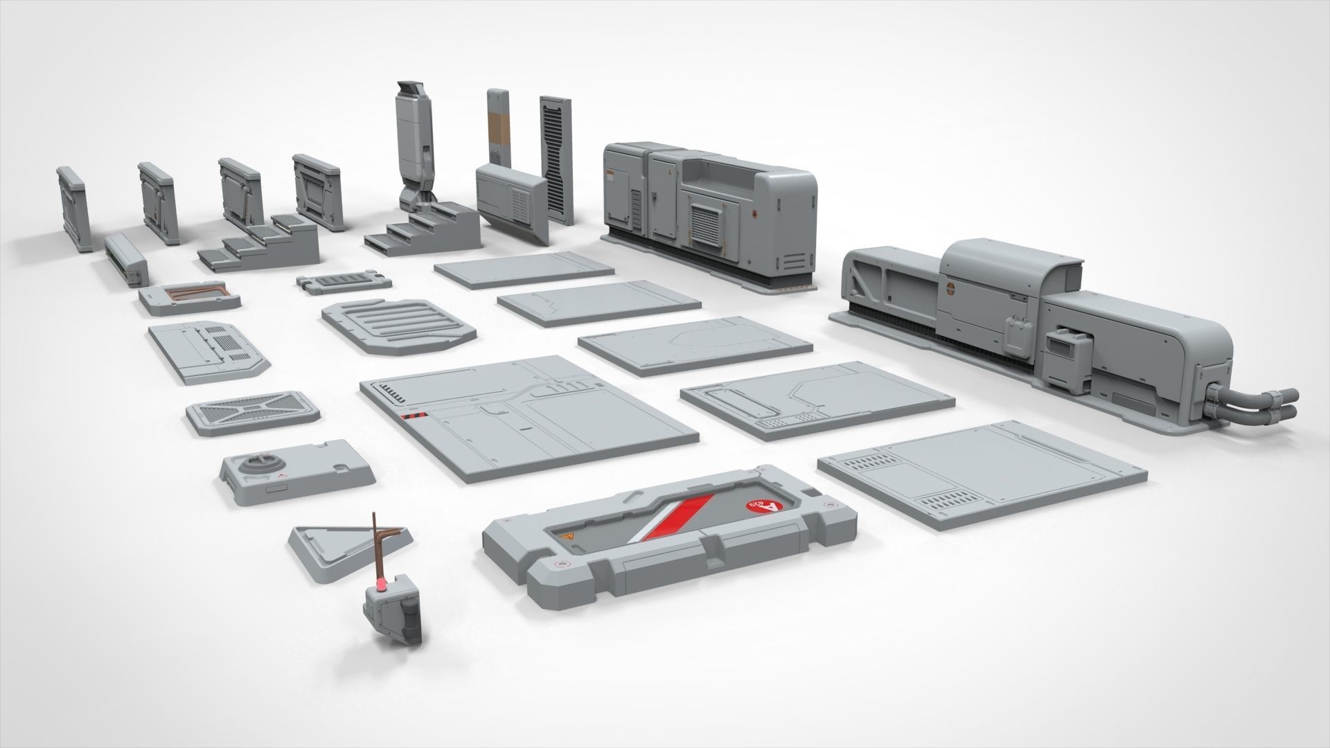 sci-fi Architecture kitbash 12 3D model_4