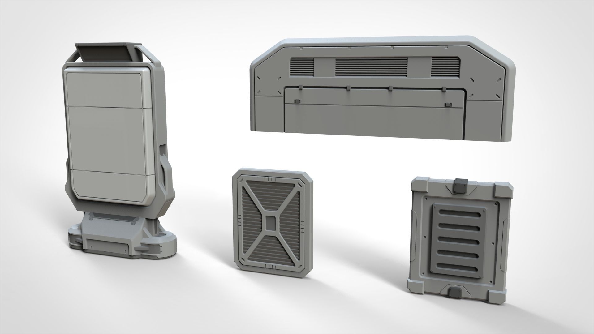 sci-fi Architecture kitbash 12 3D model_7