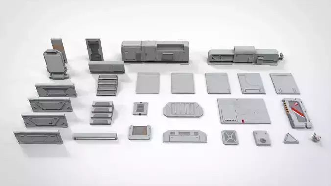 sci-fi Architecture kitbash 12 3D model