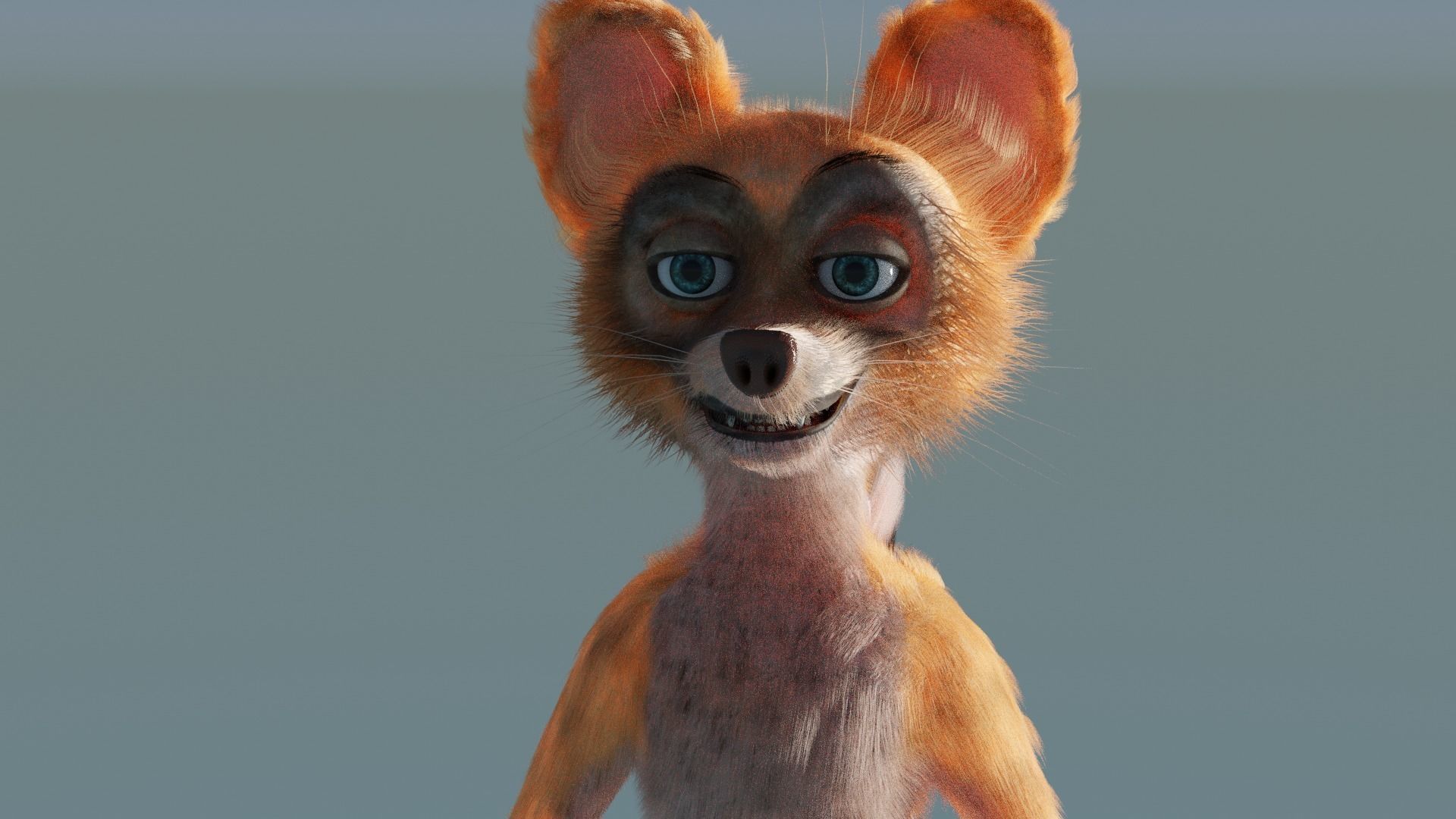 Raccoon - Rigged version - Cartoon style - low poly 3D model Low-poly 3D model_1