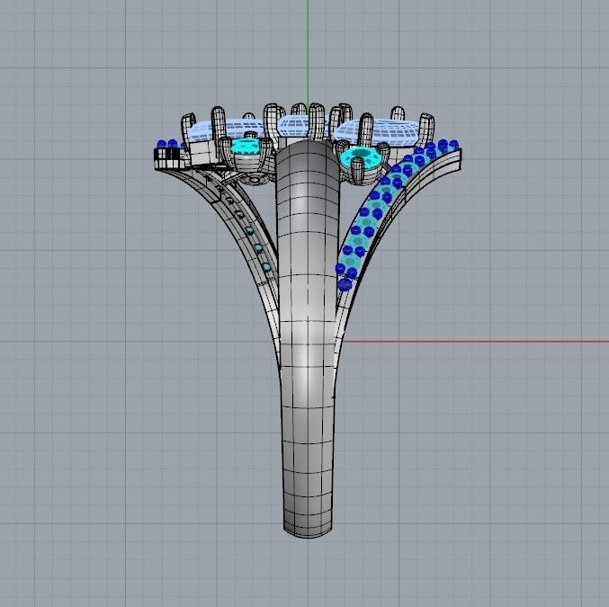 Women Ring with gems and diamonds 3dm stl 3D print model 3D print model_31