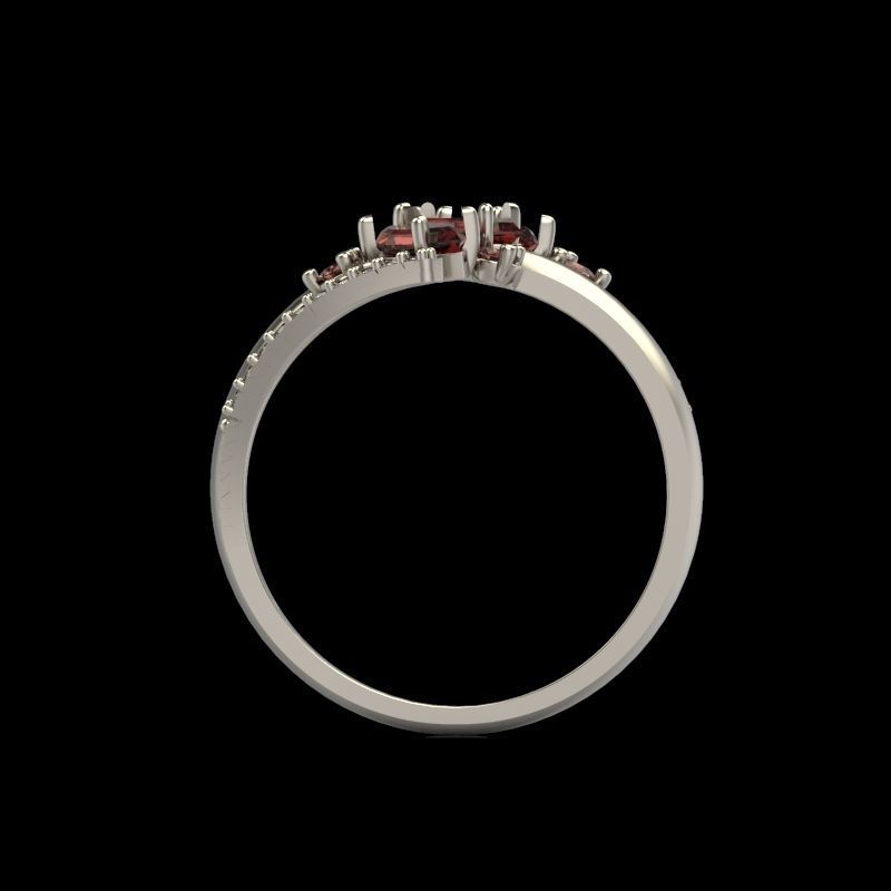 Women Ring with gems and diamonds 3dm stl 3D print model 3D print model_5