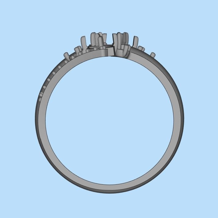 Women Ring with gems and diamonds 3dm stl 3D print model 3D print model_38