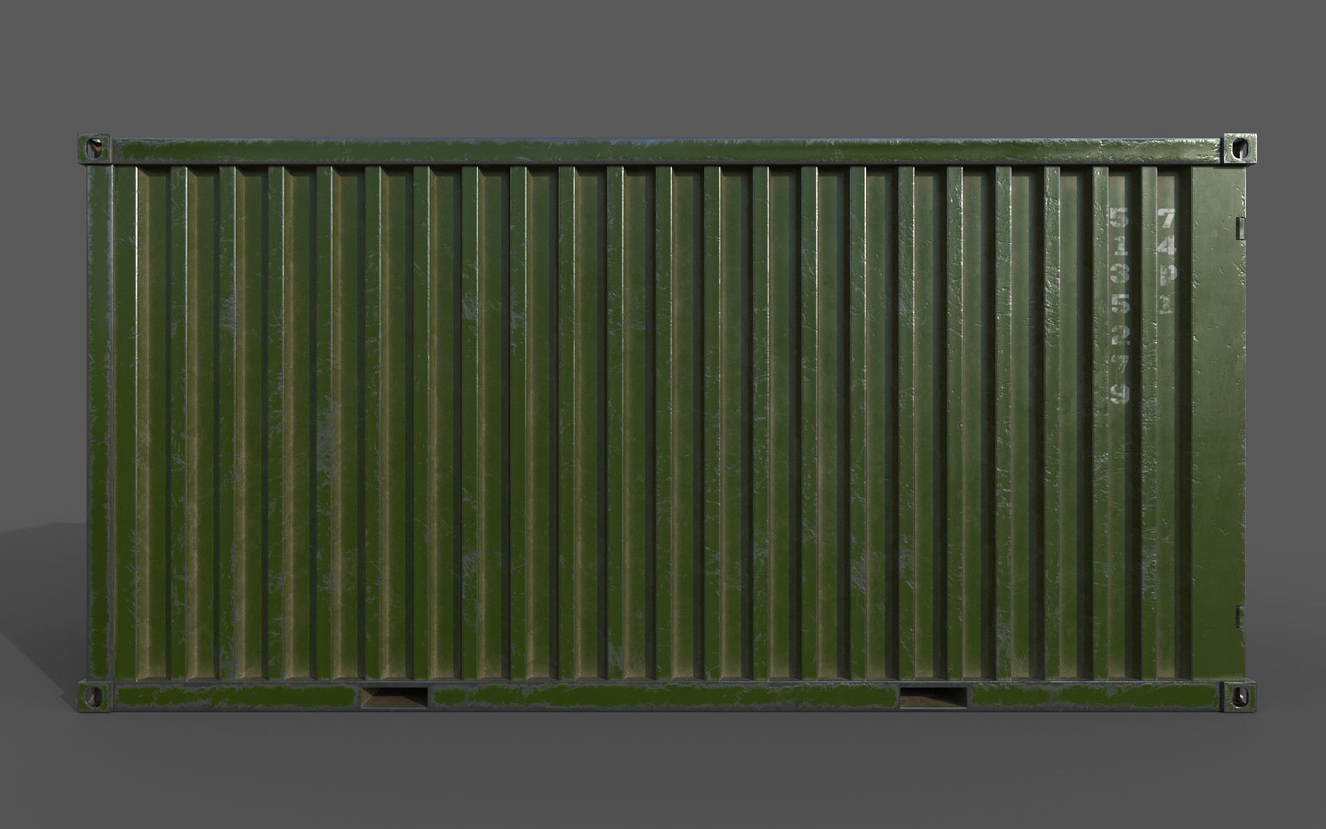Green Shipping Container PBR Low-Poly 3D Game Ready Model Low-poly 3D model_4