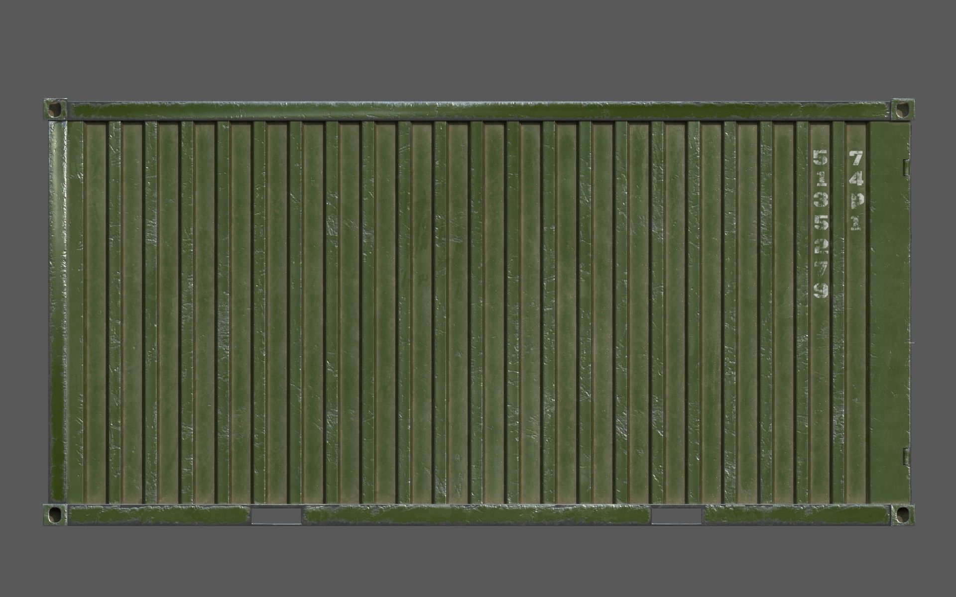 Green Shipping Container PBR Low-Poly 3D Game Ready Model Low-poly 3D model_9
