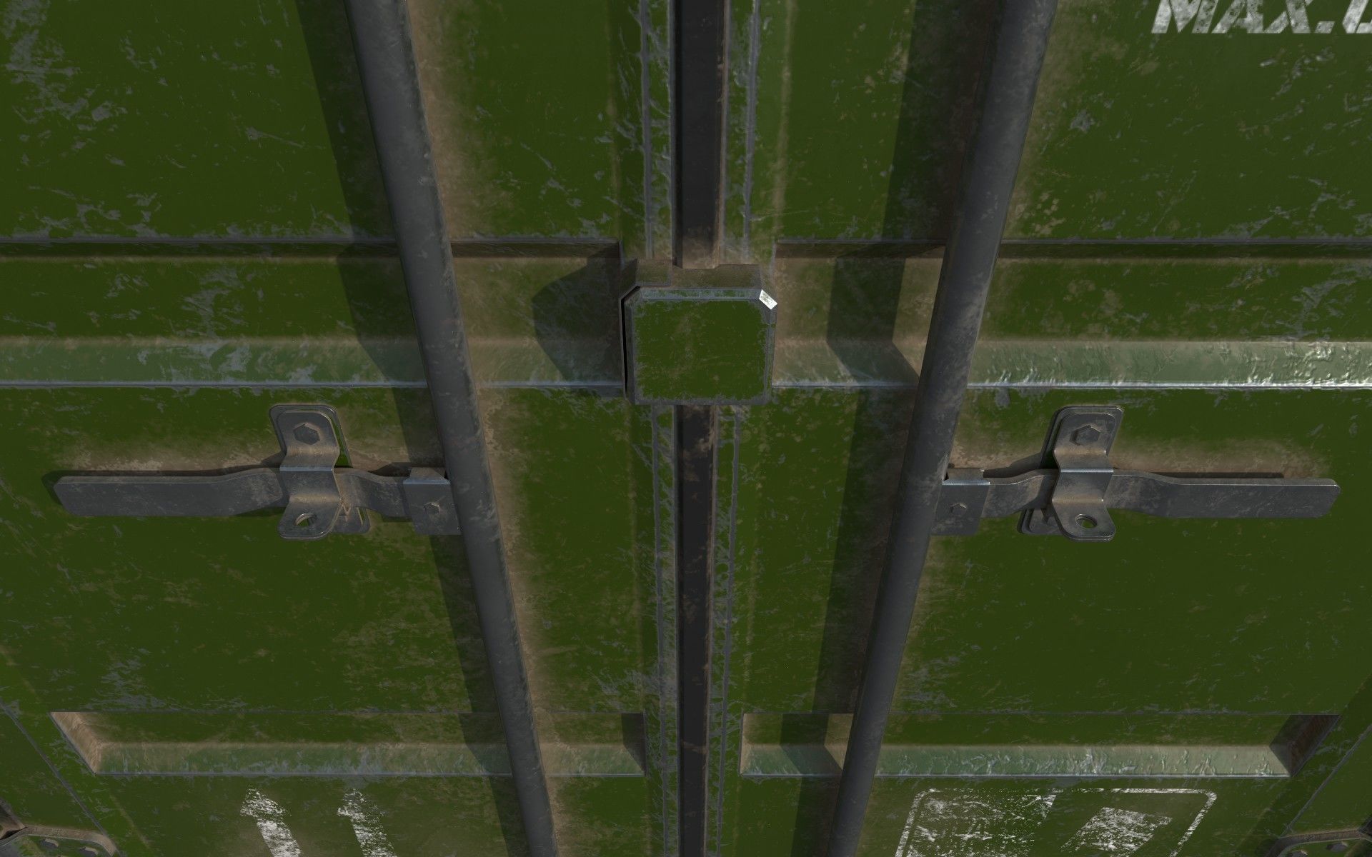 Green Shipping Container PBR Low-Poly 3D Game Ready Model Low-poly 3D model_16