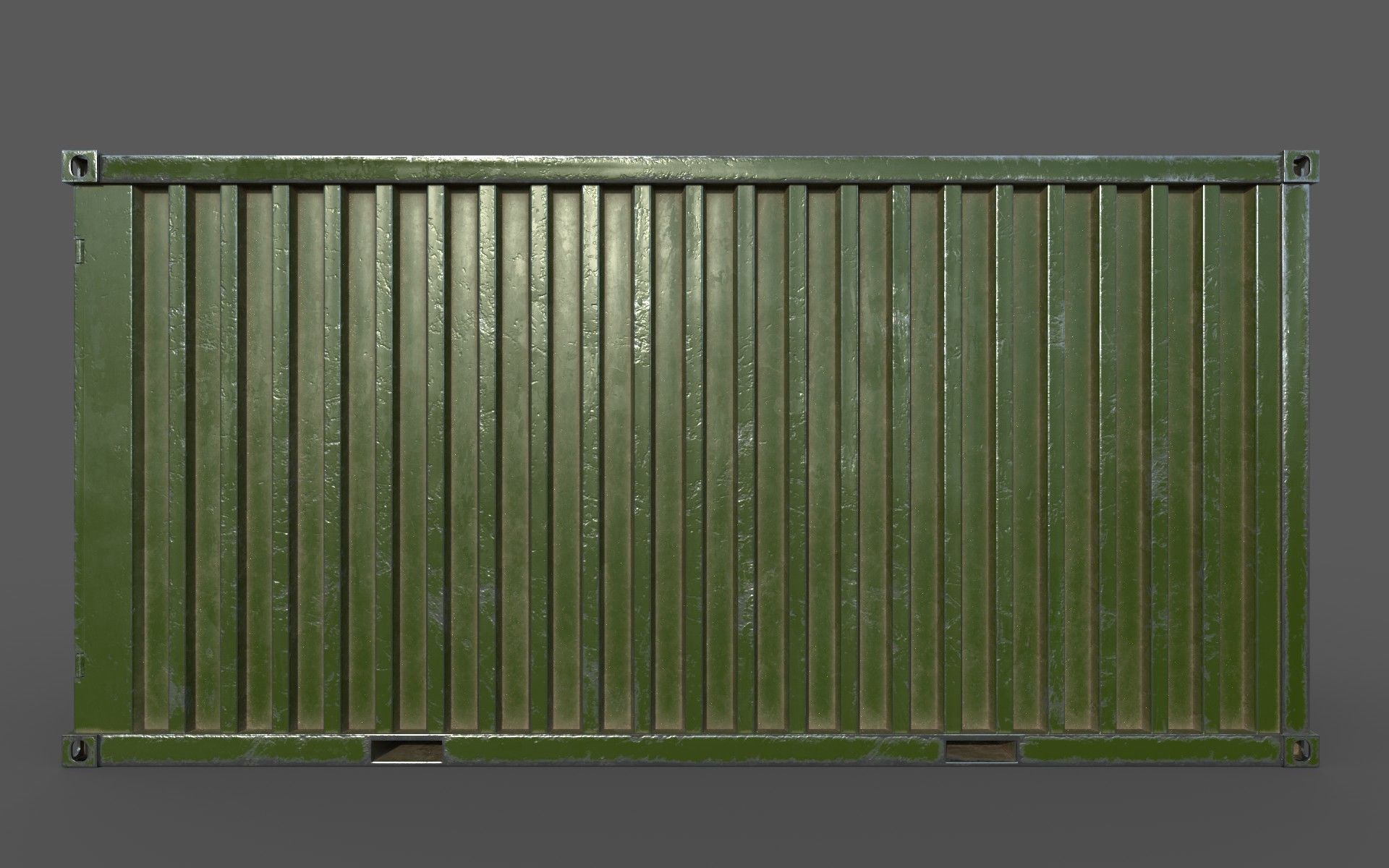 Green Shipping Container PBR Low-Poly 3D Game Ready Model Low-poly 3D model_2