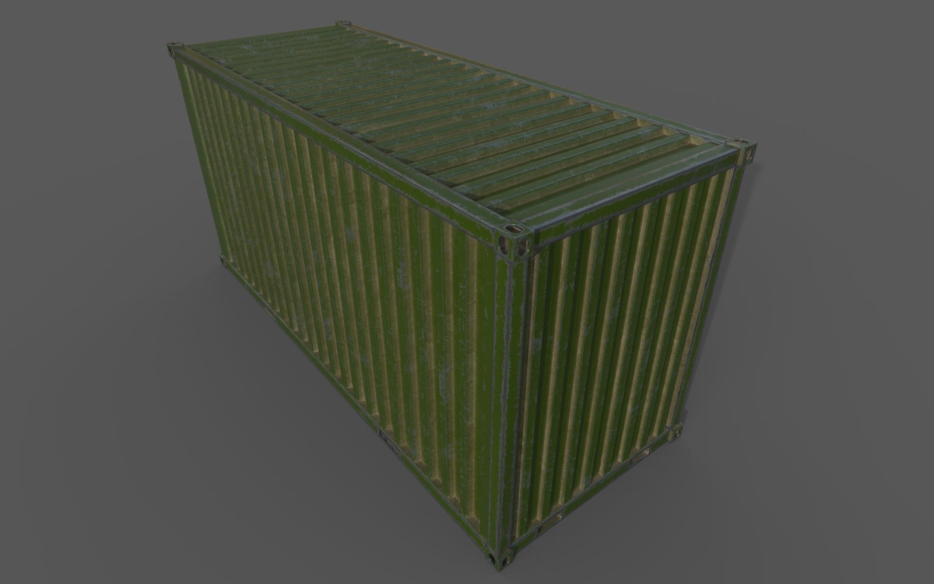Green Shipping Container PBR Low-Poly 3D Game Ready Model Low-poly 3D model_17