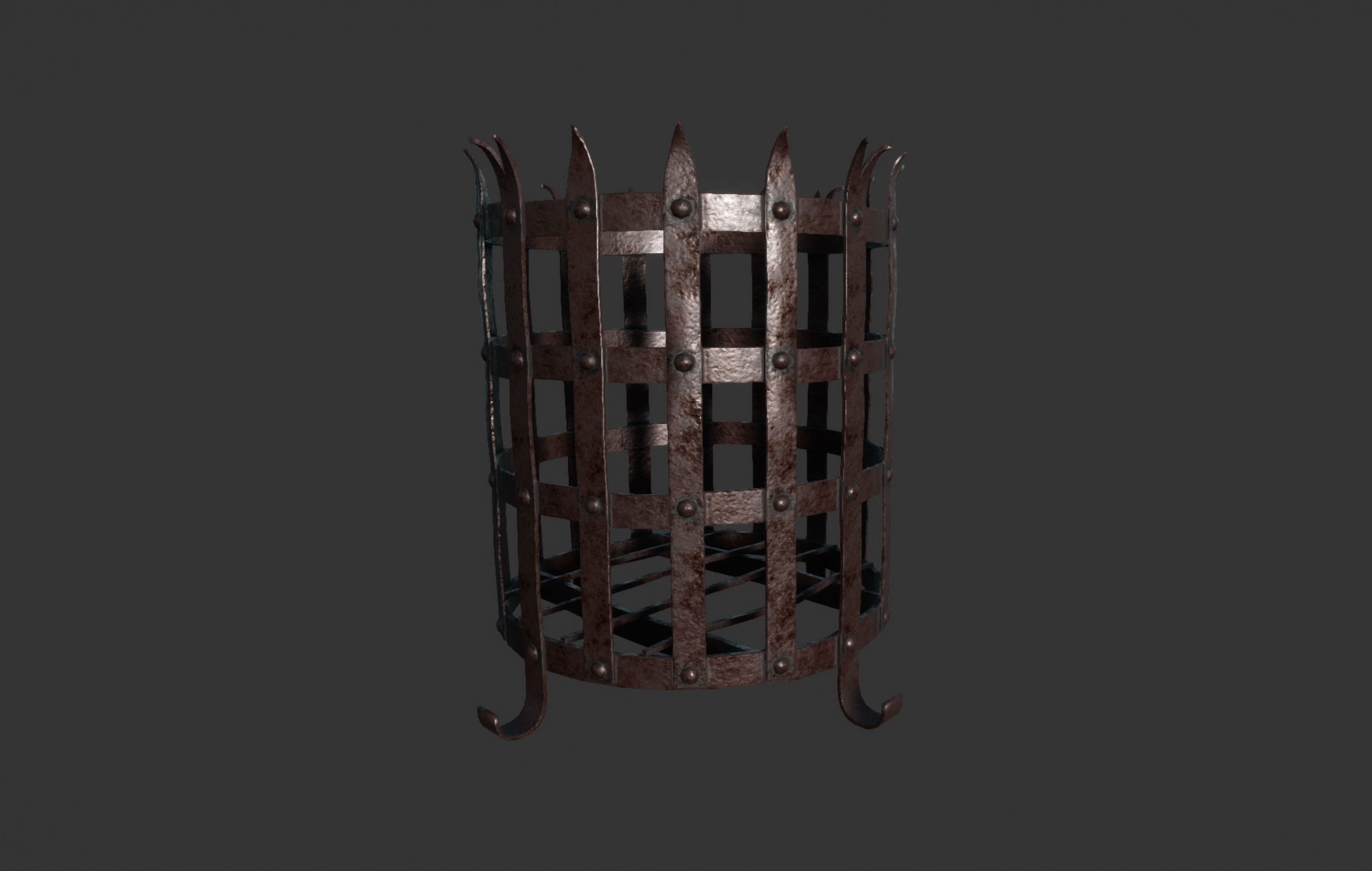 3D asset VR / AR ready Iron Brazier CGTrader