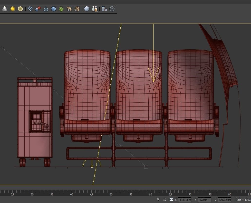 collection airplane chair 3 colors  3D model_3