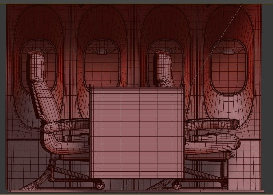 collection airplane chair 3 colors  3D model_2