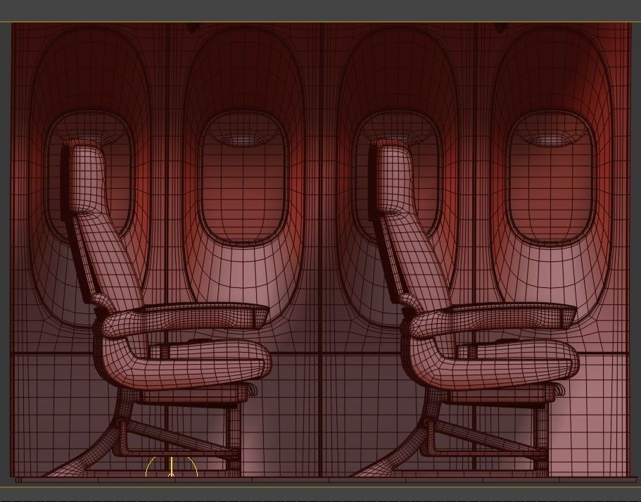 collection airplane chair 3 colors  3D model_1