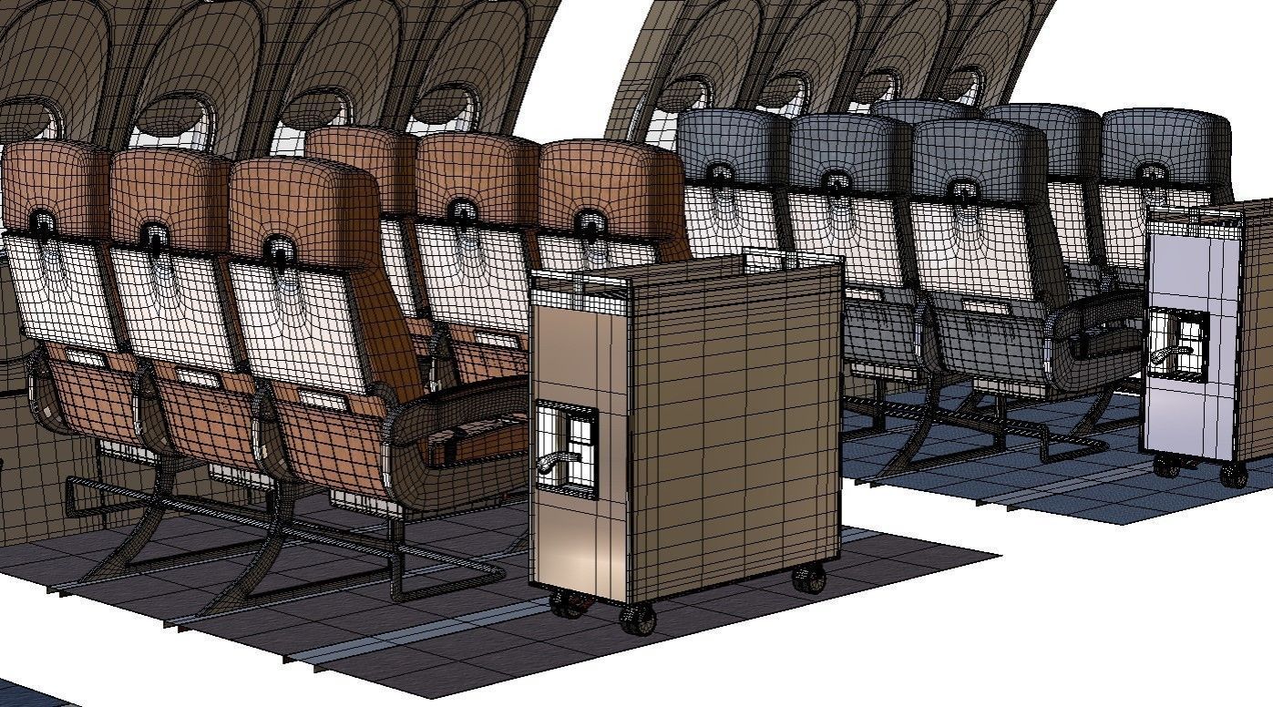 collection airplane chair 3 colors  3D model_13