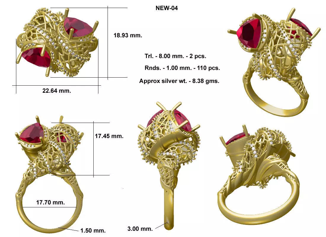 Designer Ring 3D print model
