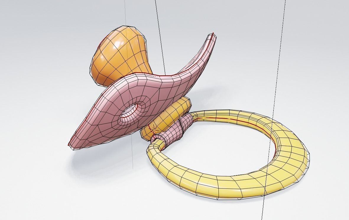 uv unwrapped plastic baby pacifier  3D model_4