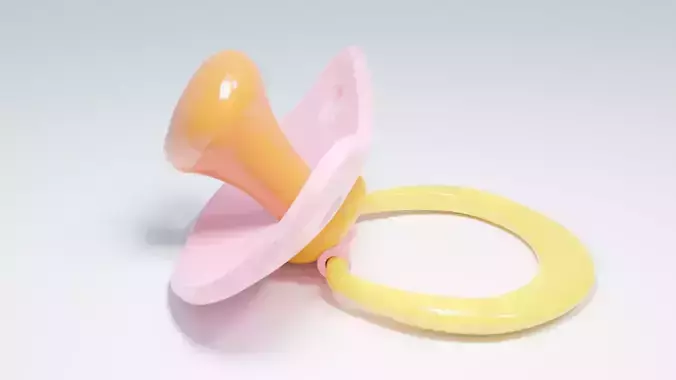 uv unwrapped plastic baby pacifier  3D model