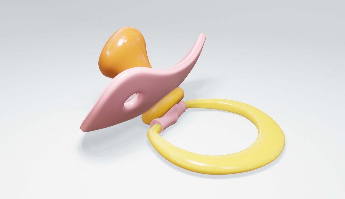 uv unwrapped plastic baby pacifier  3D model_3