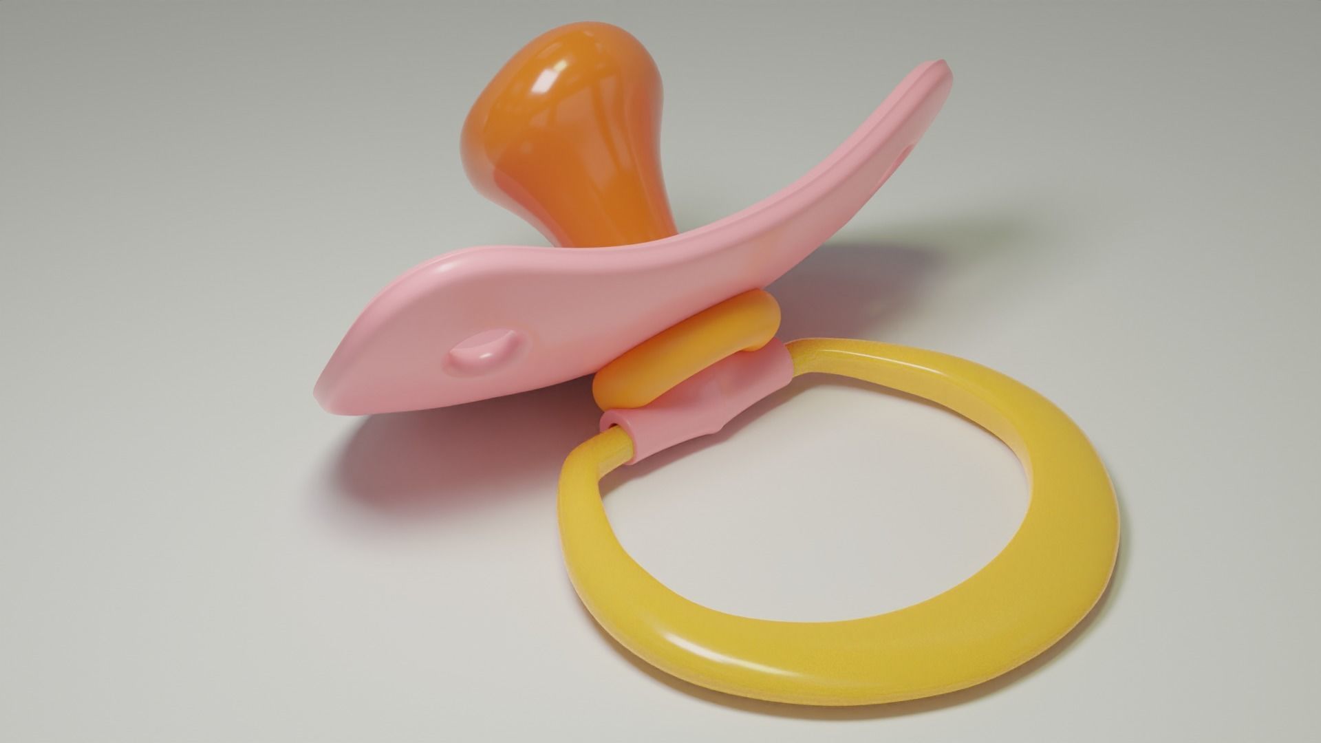 uv unwrapped plastic baby pacifier  3D model_2