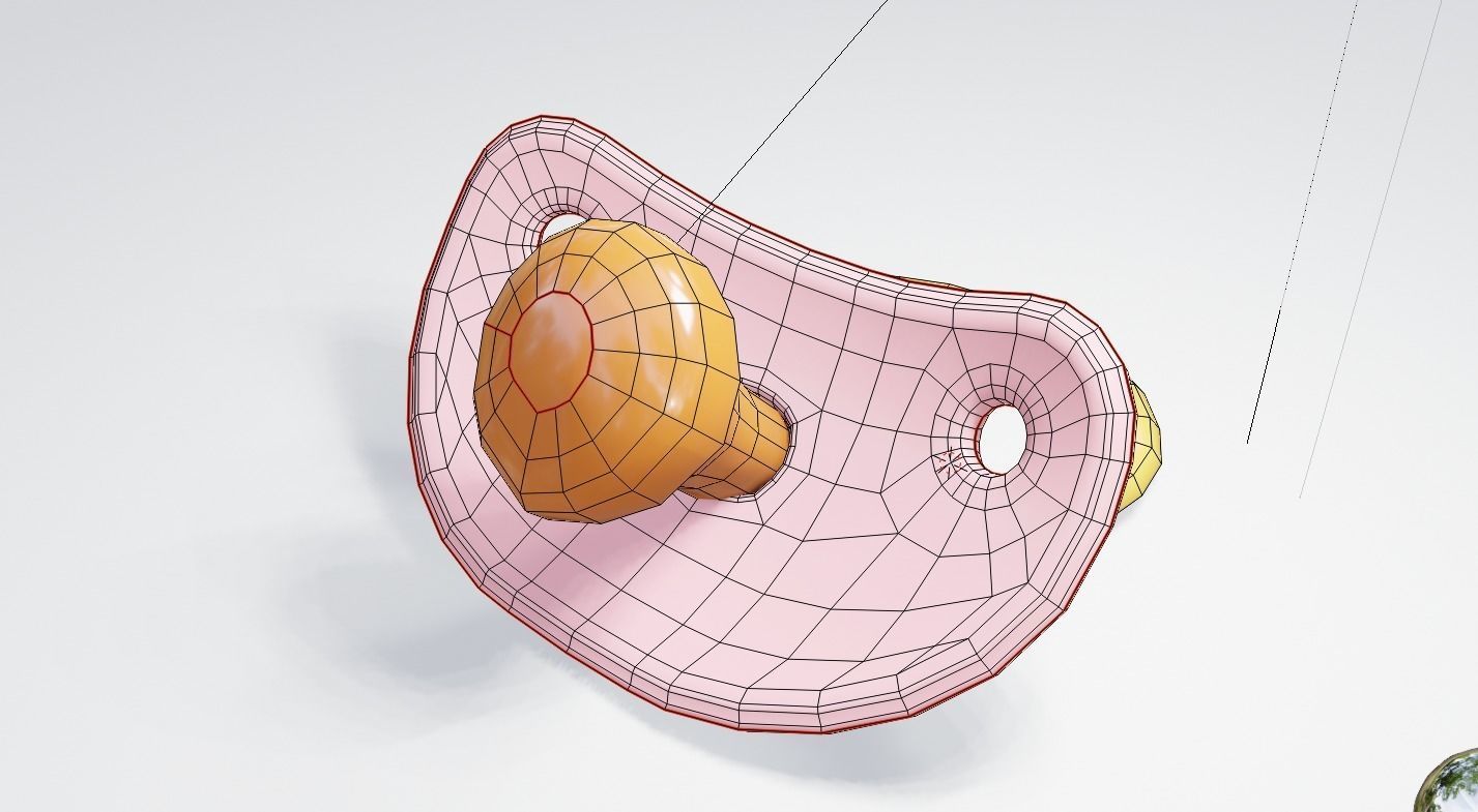 uv unwrapped plastic baby pacifier  3D model_5