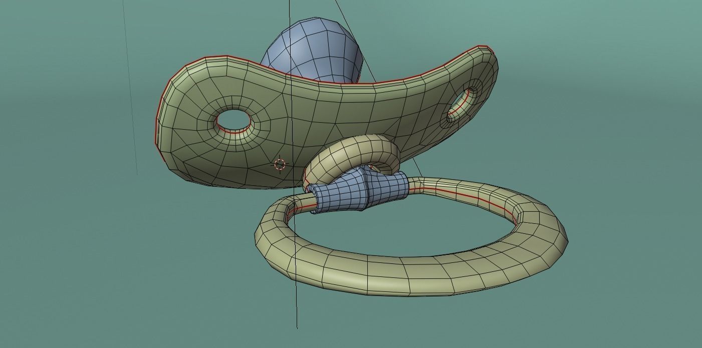 uv unwrapped plastic baby pacifier  3D model_7