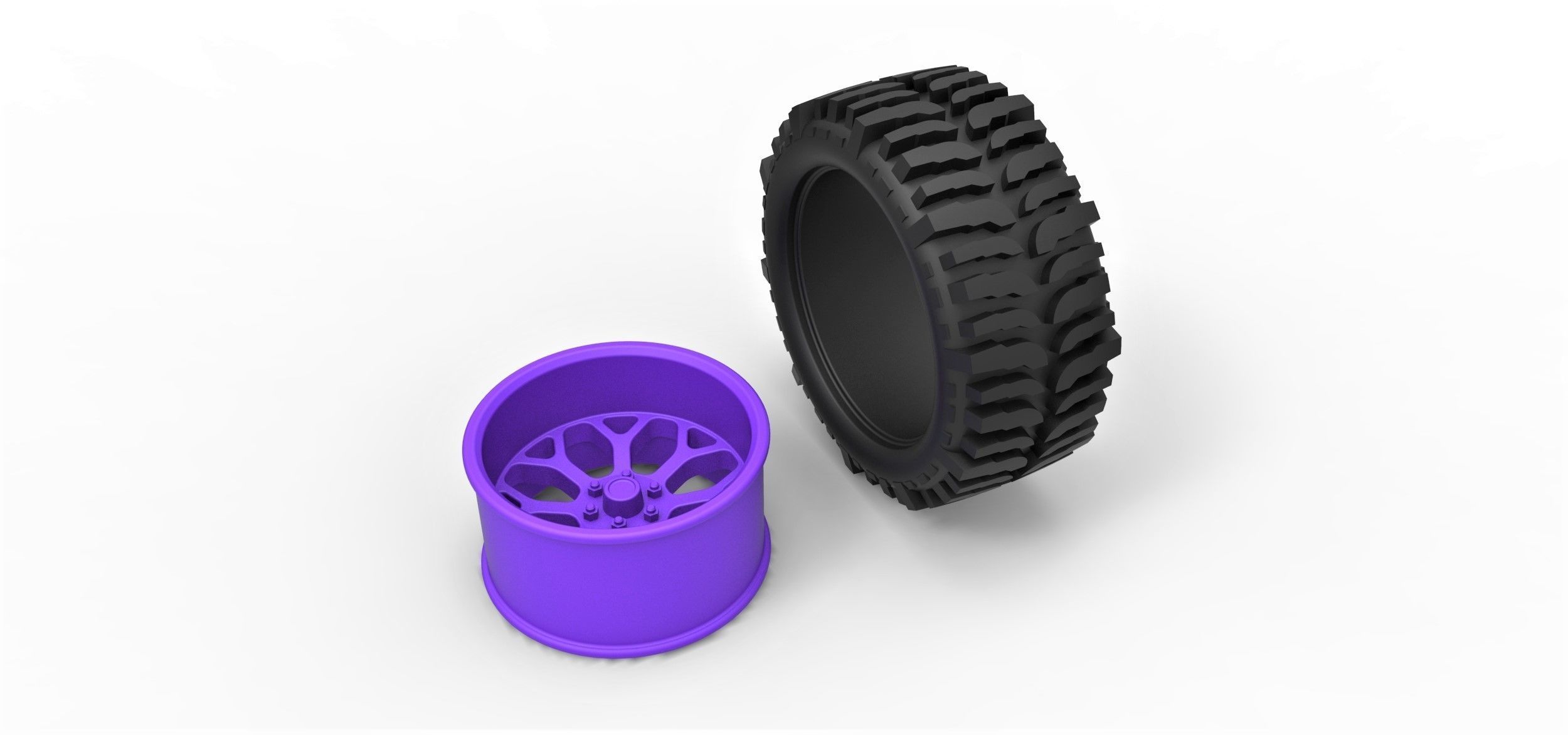 Offroad wheel for lifted trucks 3D print model_5