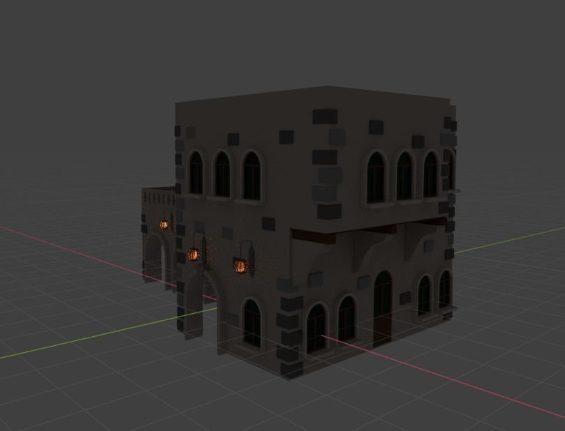 House for Game Low-poly 3D model_8