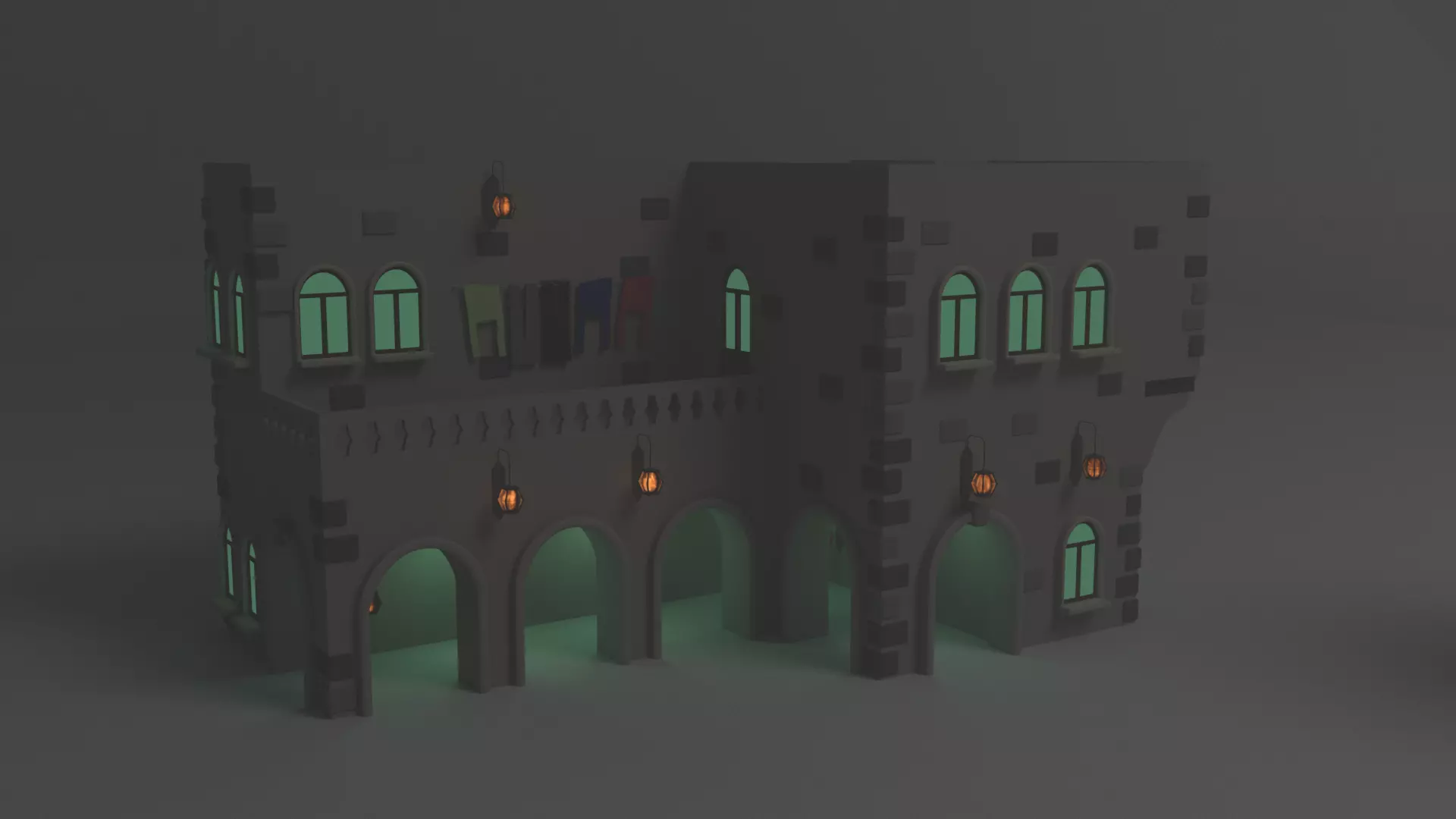 House for Game Low-poly 3D model_0
