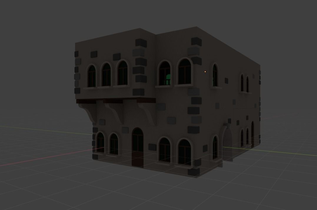 House for Game Low-poly 3D model_3