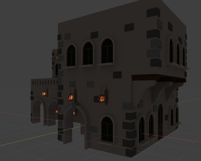 House for Game Low-poly 3D model_11