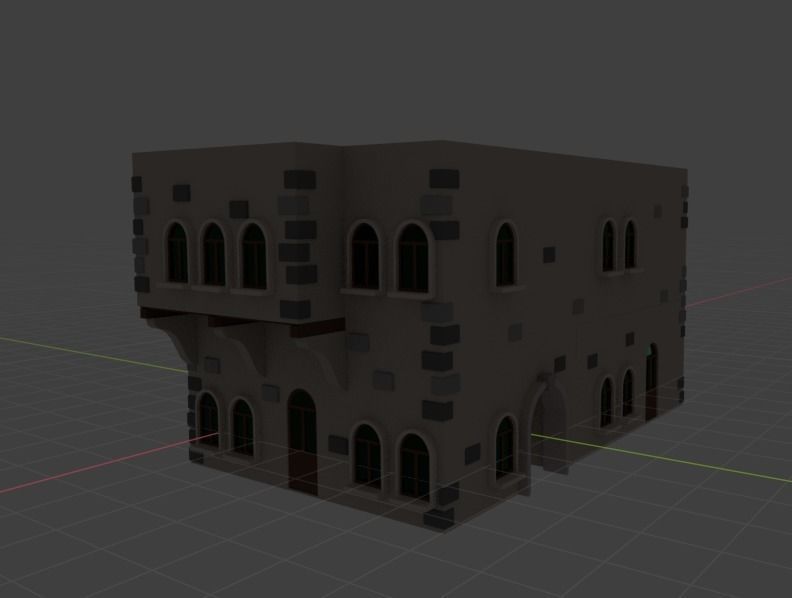 House for Game Low-poly 3D model_7