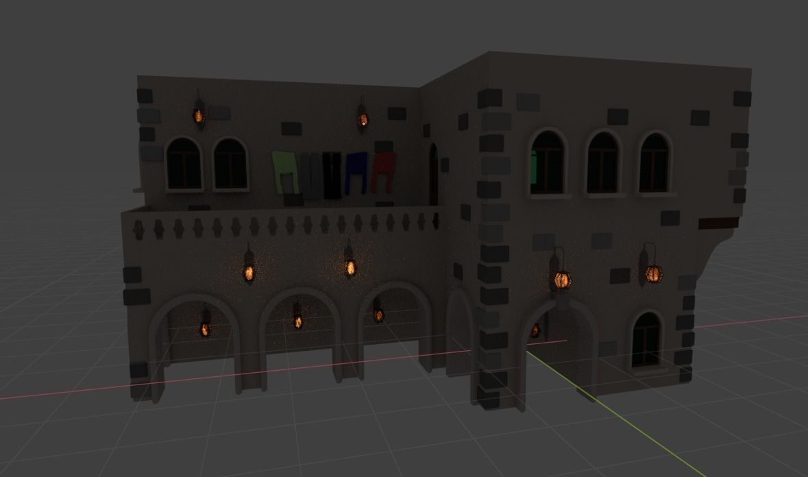 House for Game Low-poly 3D model_1