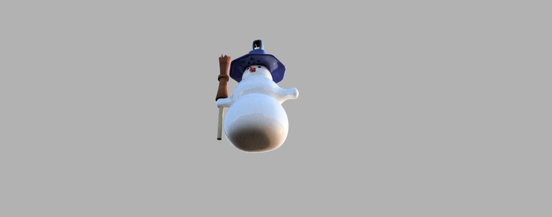 Snowmen and Christmas tree 3D print model_2