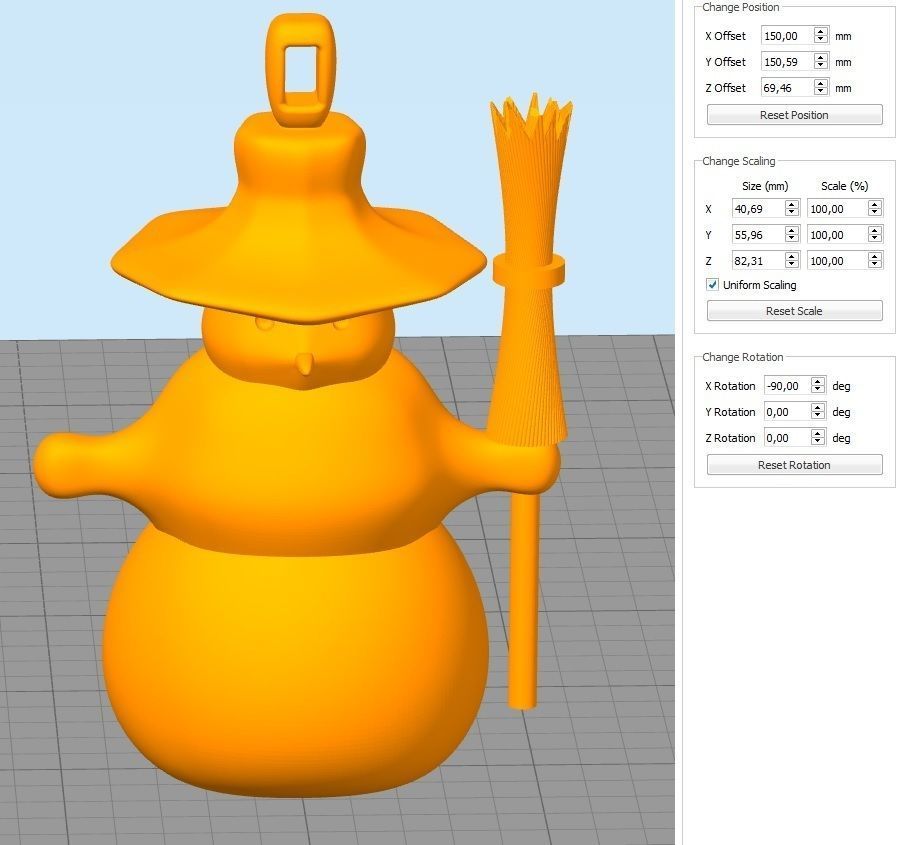 Snowmen and Christmas tree 3D print model_3