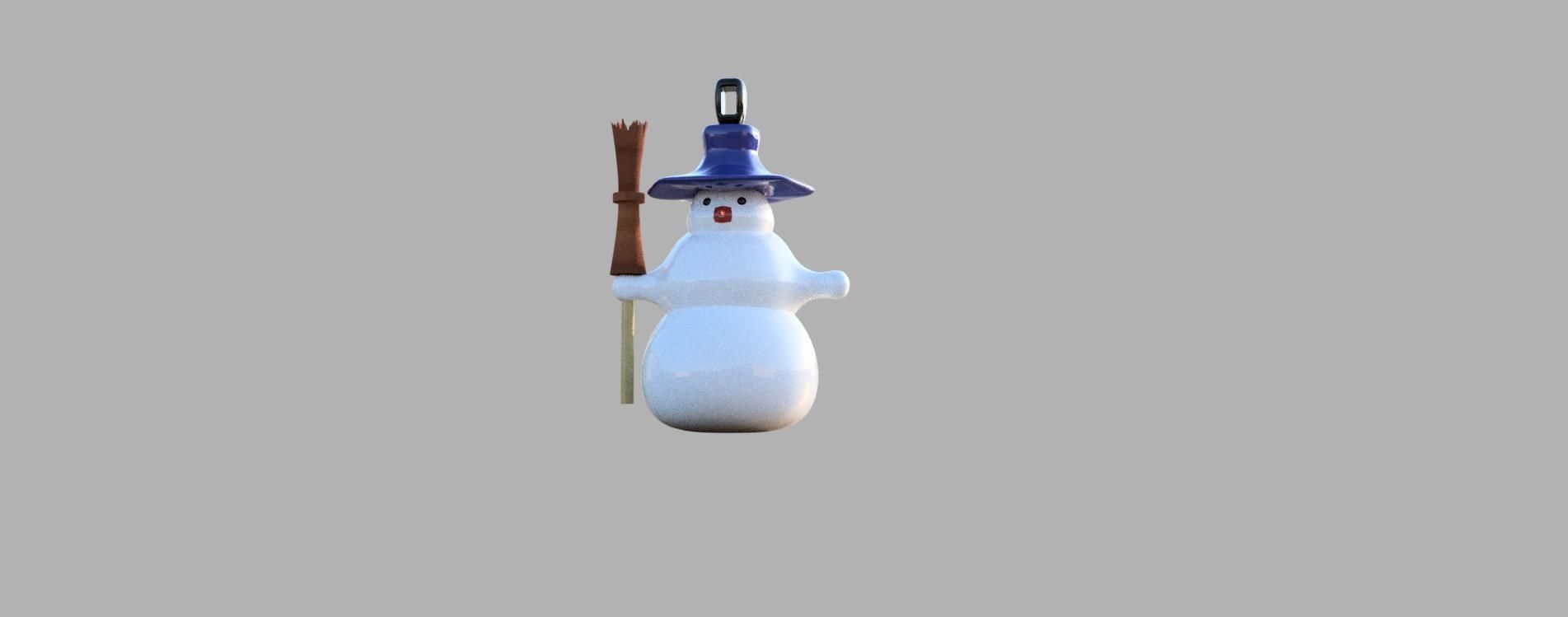 Snowmen and Christmas tree 3D print model_0