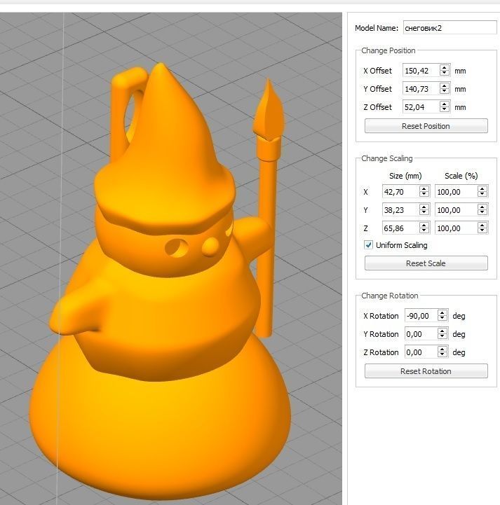 Snowmen and Christmas tree 3D print model_9