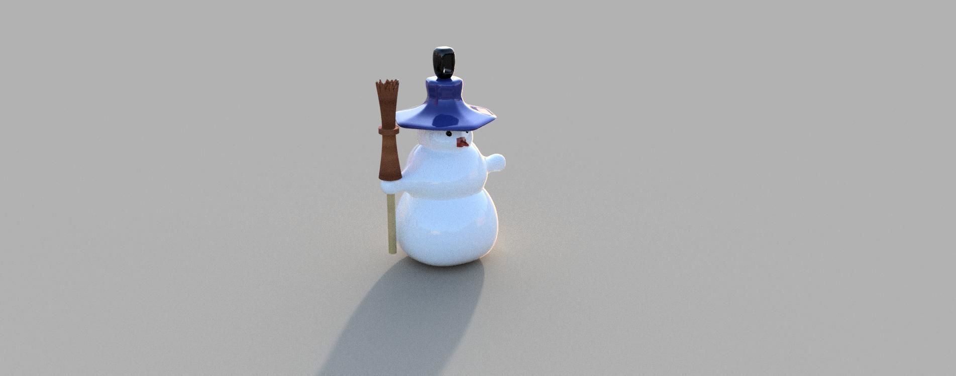 Snowmen and Christmas tree 3D print model_4