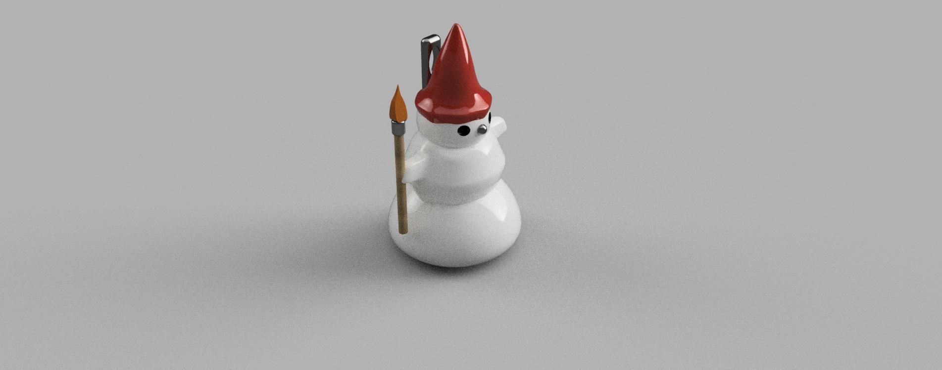 Snowmen and Christmas tree 3D print model_6