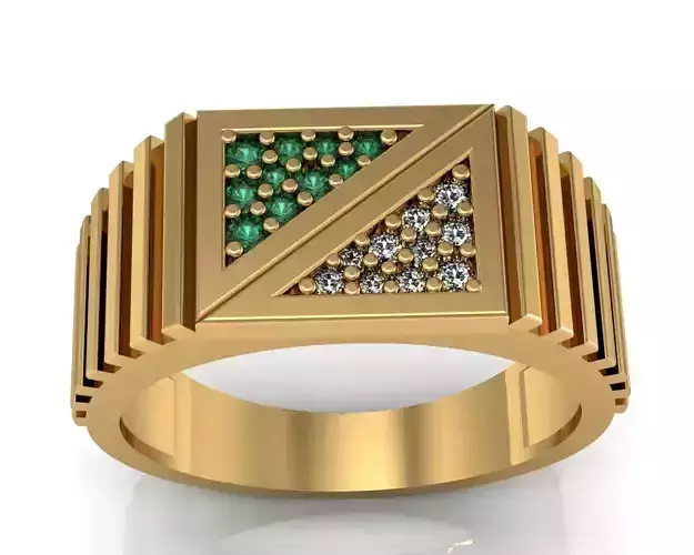 DIAMOND GENTS RING  CAN PRINT WITH ANY CAM MACHINE 3D print model